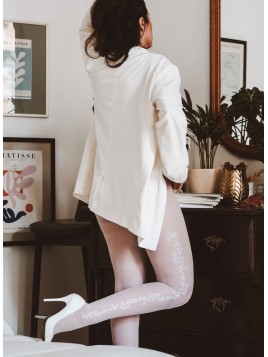 Collant motif mariage couleur champagne