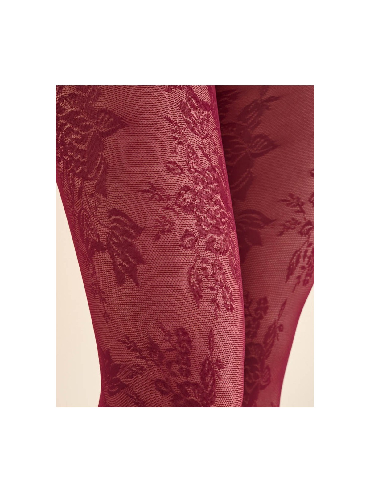 Grossiste Collant Semi Opaque Avec Motif Floral Noir, Rouge
