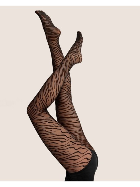 Grossiste Collant Fin Fantaisie Zèbre Noir, Blanc ou Bleu