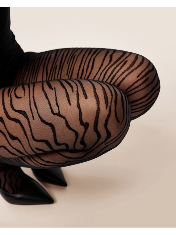 Grossiste Collant Fin Fantaisie Zèbre Noir, Blanc ou Bleu