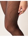 Grossiste Collant Fantaisie Avec Lignes De Pois Noir ou Beige