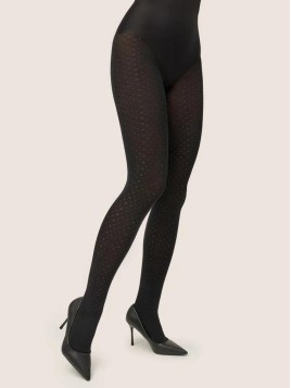 Grossiste Collant Noir Et Motifs De Points 80 Den