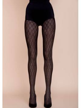 Grossiste Collant Fantaisie Avec Motif De Maille Noir, Gris Ivoire