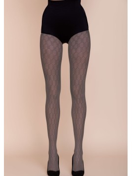 Grossiste Collant Fantaisie Avec Motif De Maille Noir, Gris Ivoire