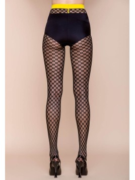 Grossiste Collant Fantaisie Avec Motif De Drapeau A Damier Noir