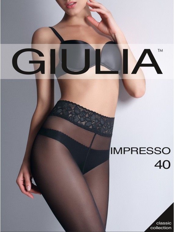 Grossiste Collant Impresso 40 Par GIULIA, Ceinture Dentelle