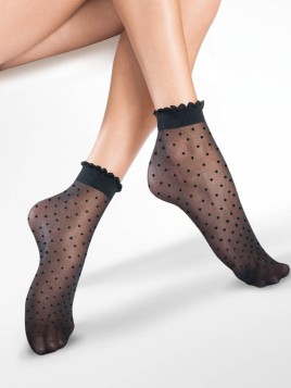 Sockettes à pois Lycra 20DEN